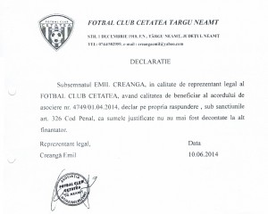 Scandal în fotbal: modelul Ceahlaul la Târgu Neamț