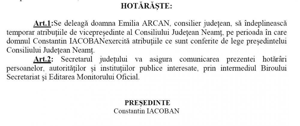 Consiliul Județean Neamț cu fundu-n două legi sau cum a fost aleasă Emilia Arcan președinte