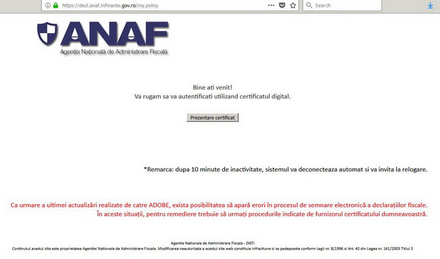 A cincea zi de când site-ul ANAF este inaccesibil