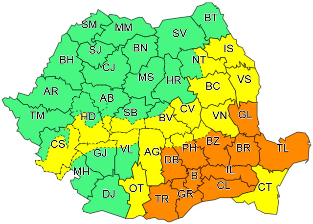 ANM: Codul galben se extinde în Moldova!