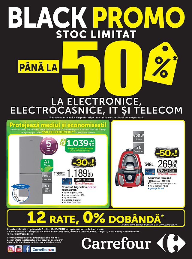 Ofertă de nerefuzat! La Carrefour Piatra Neamt ai reduceri de până la 50% la electrocasnice!