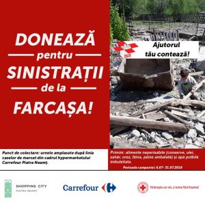 Shopping City Piatra-Neamț și Carrefour Piatra-Neamț continuă campania umanitară pentru familiile din Farcașa