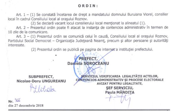 Scandalul de la Roznov: Un ordin de Prefect ”Pentru” și două adeziuni ”Pro”