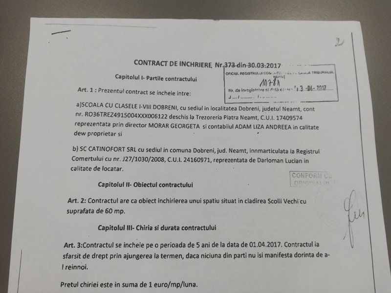 Afacerea ”Cătina” la Dobreni: contracte false, sediu fictiv și 13.000 de euro subvenție