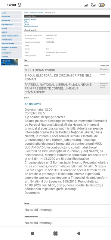 Lucian Micu, candidatură respinsă la Judecătoria Roman. Urmează apelul