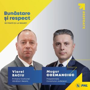 Viorel Baciu, candidatul PNL la funcţia de primar al comunei Vânători-Neamţ