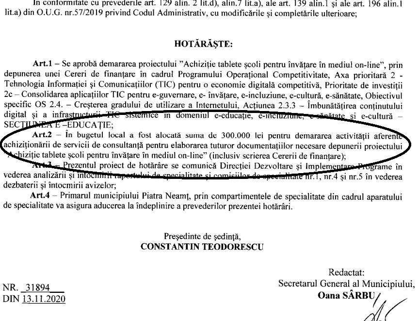 Primăria Piatra Neamț: Cum nu trebuie promovată o hotărâre de Consiliu Local sau de la 60.000 de euro la 60.000 de lei