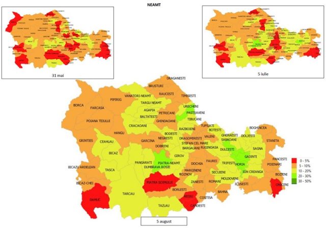 Situația vaccinării în Neamț: 42 de localități cu rată de vaccinare sub 10%