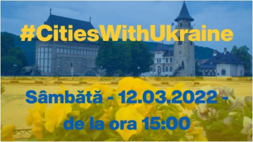 Protest împotriva invaziei ruse din Ucraina organizat la Piatra Neamț