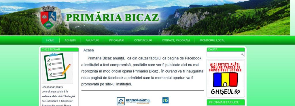 Primăria Bicaz ”compromisă” pe Facebook, promite o față nouă
