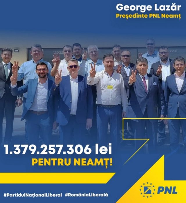 George Lazăr, președinte PNL Neamț: ”Sume record pentru dezvoltarea Neamțului, alocate de Guvernul Ciucă”