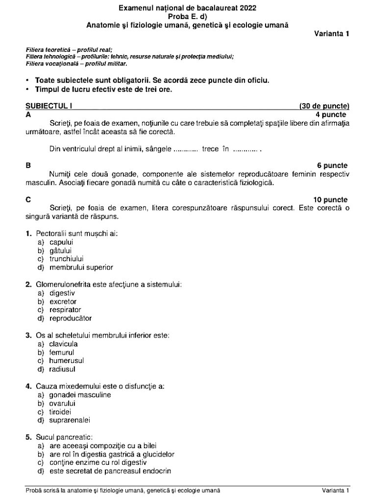 Anatomie si fiziologie umana 1