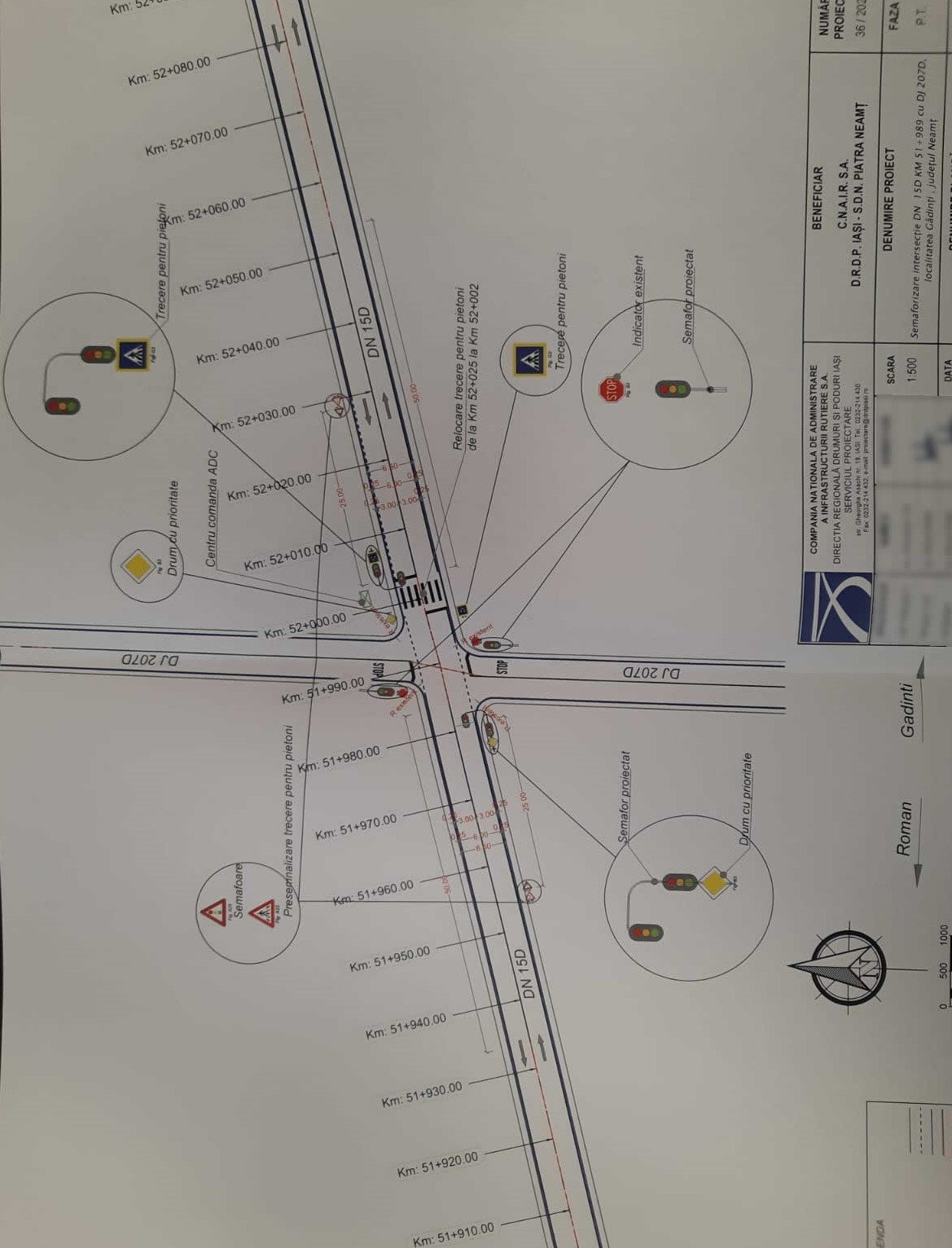 DRDP Iași: Sensul giratoriu din Girov este gata, se mută semafoarele la Gâdinţi