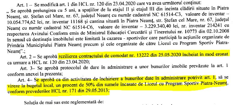 Primăria zice: „În mod eronat” LPS Piatra-Neamț a beneficiat 9 ani gratis de cantină și cazare la Forestier