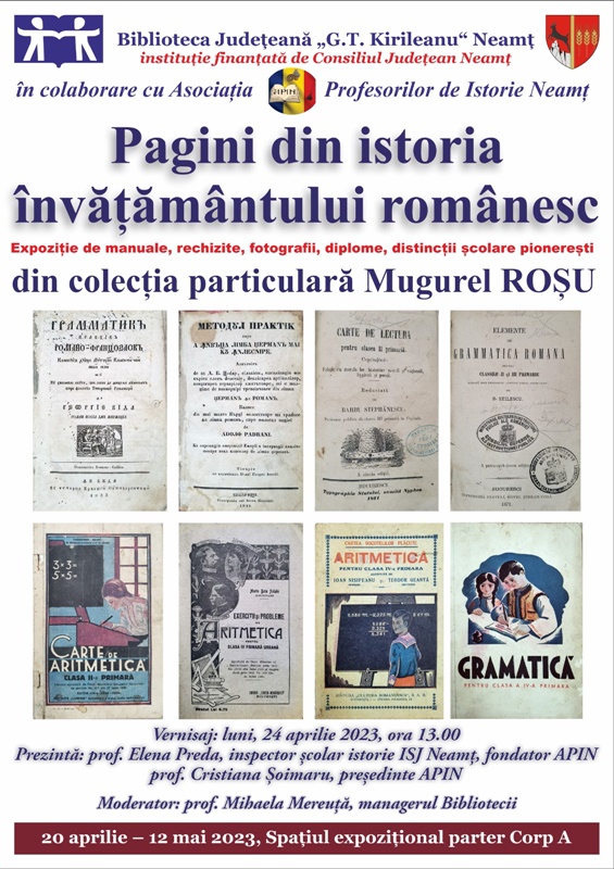 Expoziție de manuale școlare vechi la Biblioteca Județeană Neamț