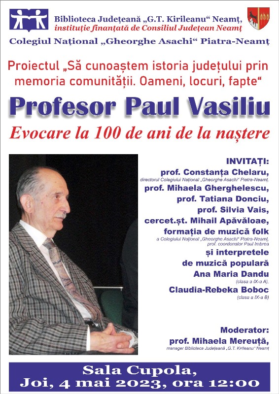 Evocare Paul Vasiliu, la 100 de ani de la naștere