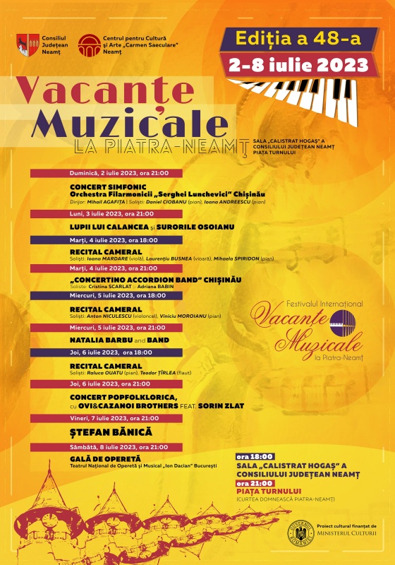 Vacanțe Muzicale la Piatra Neamț, ediția a XLVIII-a
