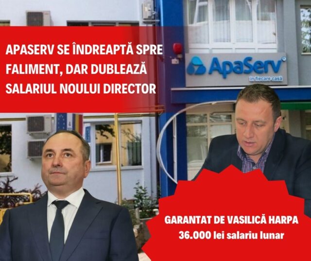 Comunicat de presă PNL Neamț. Noul director APASERV Neamț, prietenul preşedintelui PSD, Vasilică Harpa, plătit mai bine decât președintele României