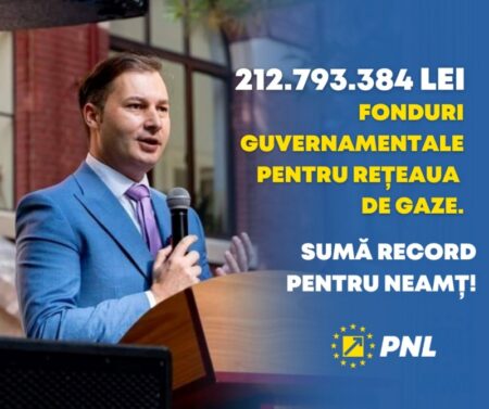 George Lazăr, președinte PNL Neamț: Sumă record pentru județul Neamț: 212.793.384 de lei pentru investiții în rețeaua de gaze!