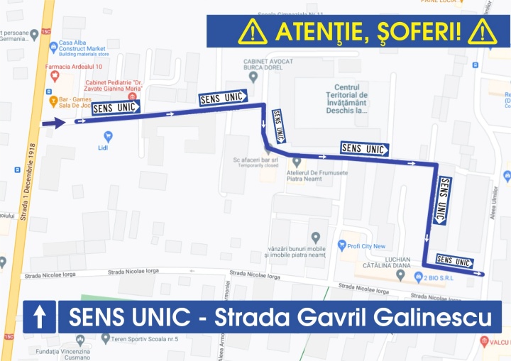 Primăria Piatra Neamț: „Primul sistem „Kiss &#038; Ride” din Piatra-Neamț și sens unic pe strada Gavril Galinescu, pentru fluidizarea traficului”