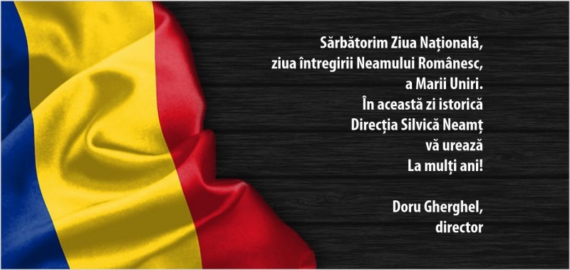 Doru Gherghel, directorul Direcției Silvice Neamț transmite românilor „La mulți ani!”