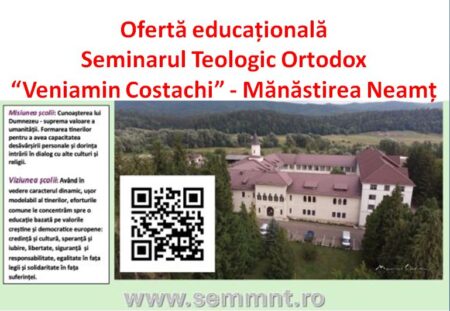 Oferta educațională a Seminarului Teologic Ortodox Veniamin Costachi