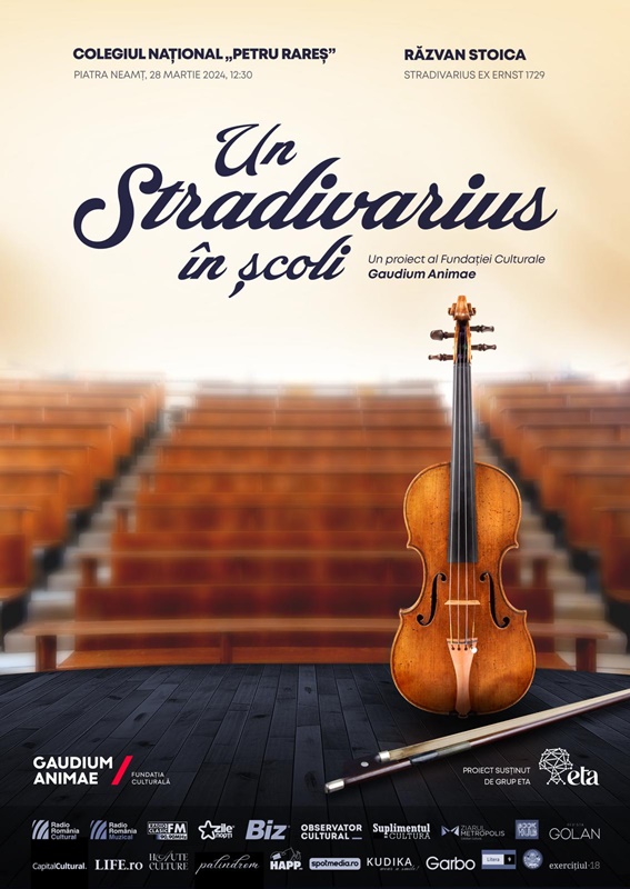 Actualizare. Concert extraordinar în cadrul proiectului educațional „Un Stradivarius în școli”