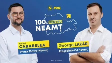 Comunicat de presă. Tandemul George Lazăr, preşedinte al CJ Neamţ – primar Andrei Carabelea câştigă detaşat alegerile la Piatra-Neamţ (sondaj oficial)