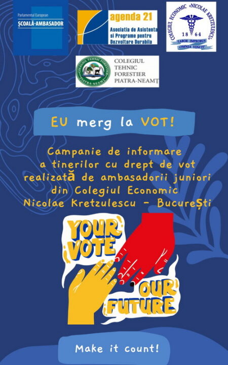 COMUNICAT De Ziua Europei, acțiuni pentru tinerii care votează, la Colegiul Forestier
