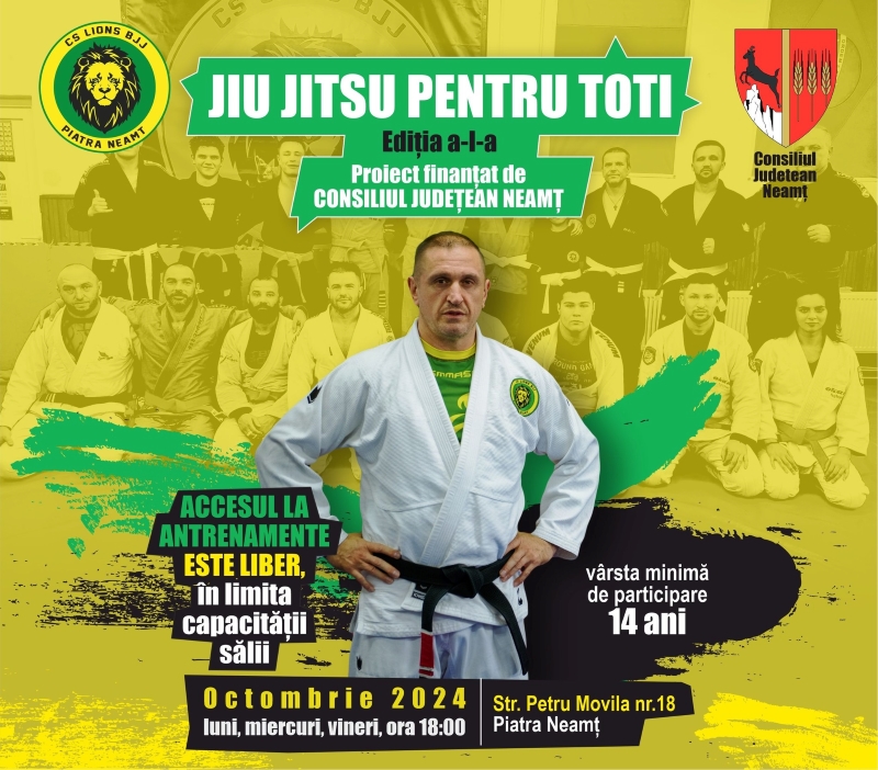 Jiu-Jitsu pentru toți: eveniment gratuit organizat de Lions BJJ în Piatra Neamț