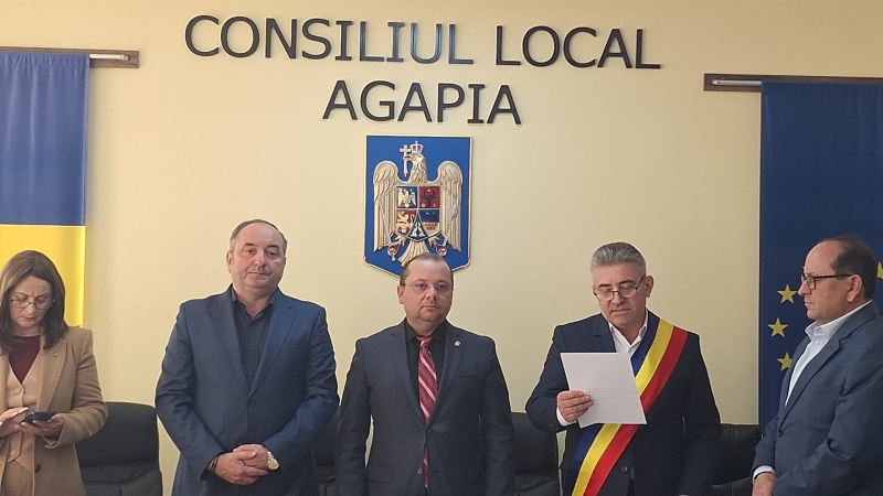 Ceremonie de învestire a primarului și noului consiliu local din Agapia