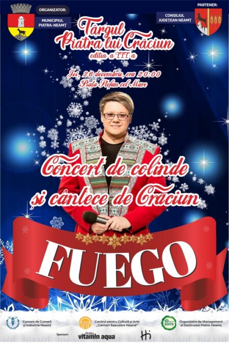 Fuego, concert special în a doua zi de Crăciun, pe scena din Piața Ștefan cel Mare