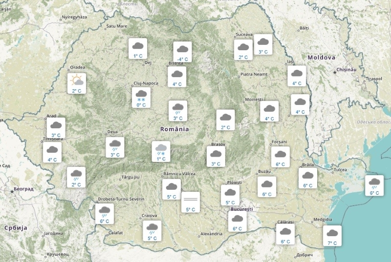 ANM anunță un weekend cu vreme rece și precipitații mixte în Neamț