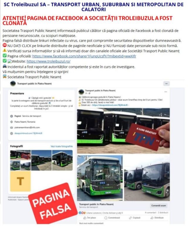 Pagina falsa Facebook