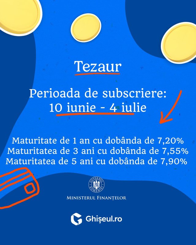 O nouă emisiune de titluri de stat Tezaur – statul acordă dobânzi generoase
