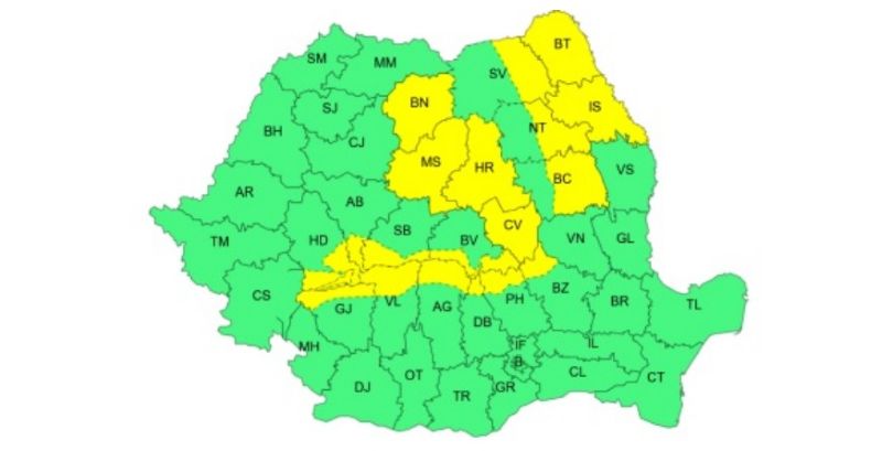 Coduri colorate de vijelii și caniculă în Neamț
