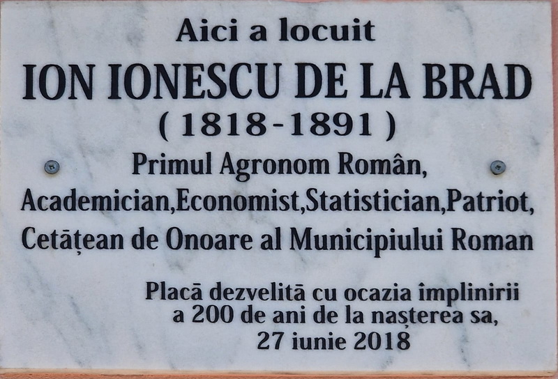 ionescu de la brad placa comemorativa