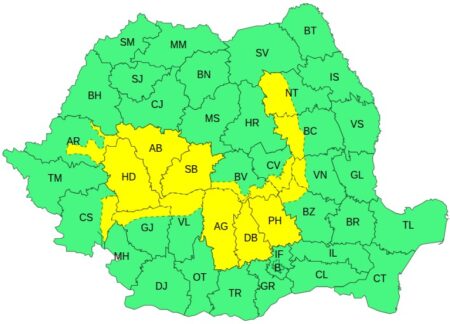 Neamț: cod galben de ploi în zona montană