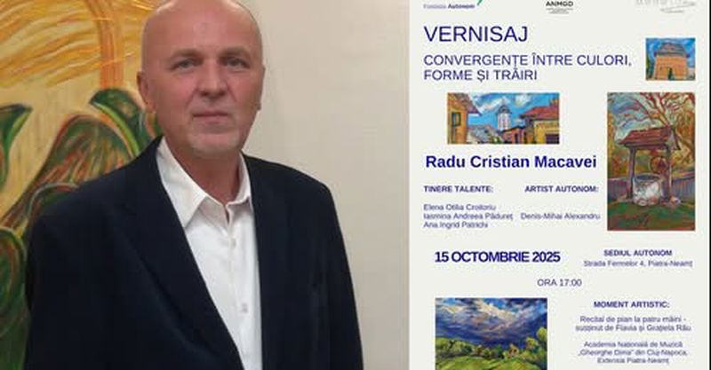 Piatra-Neamț. Lucrările pictorului Radu Cristian Macavei pe simezele Autonom, la Monotua Coffee 2 WhatsApp Image 2025 10 20 at 12.59.08