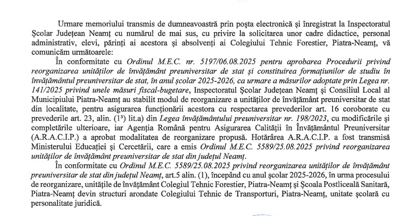 De ce a dispărut Liceul Forestier? Răspuns: de-aia! Cu repetiție 1 foto 1 adresa isj neamt