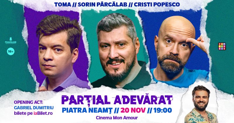 „Parțial adevărat”- spectacol stand-up comedy de calitate la Cinema „Mon Amour” WhatsApp Image 2025 11 10 at 17.24.20 1