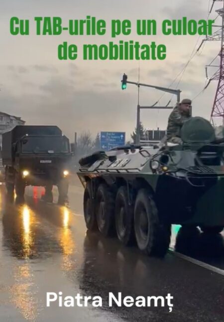 Încă o coloană de TAB-uri a străbătut municipiul Piatra Neamț armata la piatra neamt
