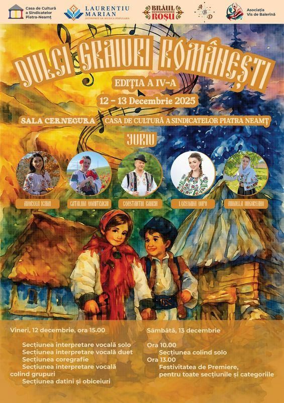 Două zile dedicate folclorului și tinerelor talente. Festivalul-Concurs „Dulci Graiuri Românești” la Piatra Neamț 1 2bb642d1 f9b2 4180 9d68 18416083e469