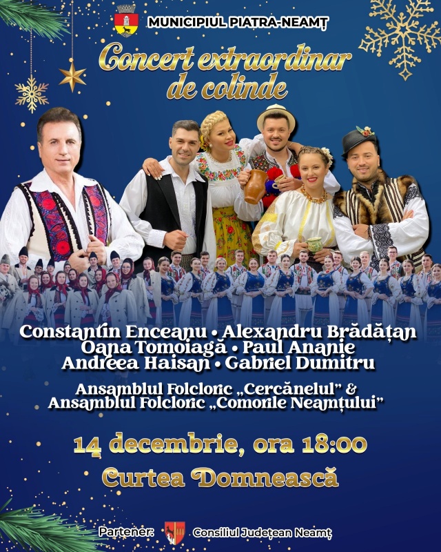 Concert extraordinar de colinde pe 14 decembrie la Curtea Domnească WhatsApp Image 2025 12 11 at 19.42.46