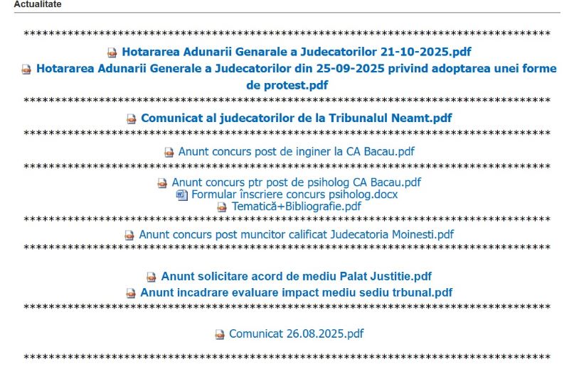 Judecătorii Tribunalului Neamț, mesaj de solidaritate discret cu colegii „vocali” …pe site-ul instituției 1 crop tribunal