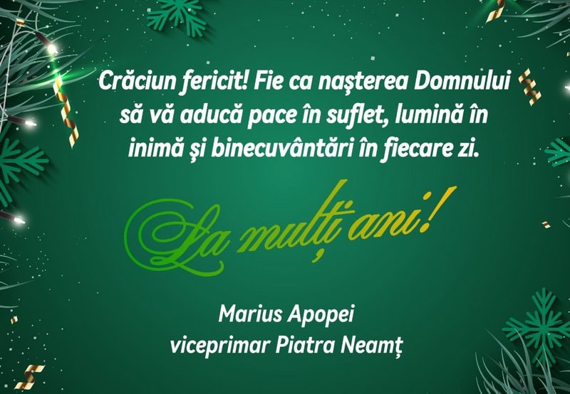Urări de Crăciun din partea oamenilor politici din Neamț