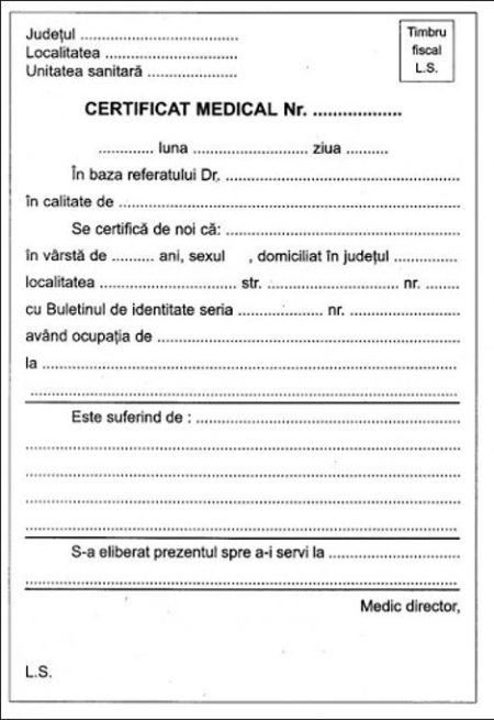 certificat medical a5