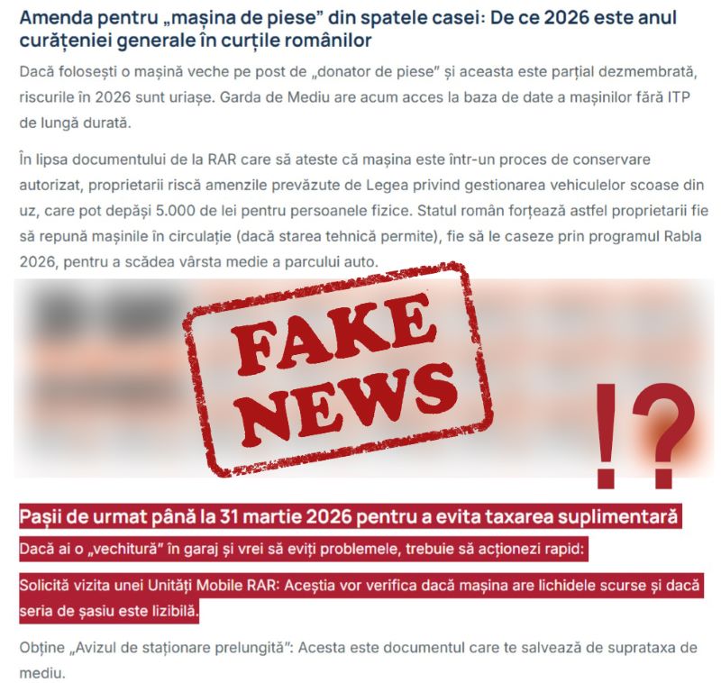 Atenție la dezinformări: RAR dezminte „documentele pentru mașini vechi” și „unitatea mobilă” 1 rar 3
