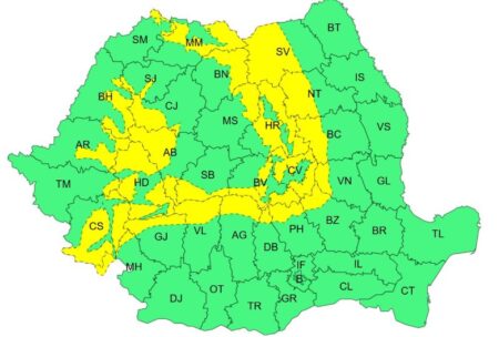 Vânt puternic, viscol și polei în Neamț. Cod galben la munte până pe 2 ianuarie vant harta