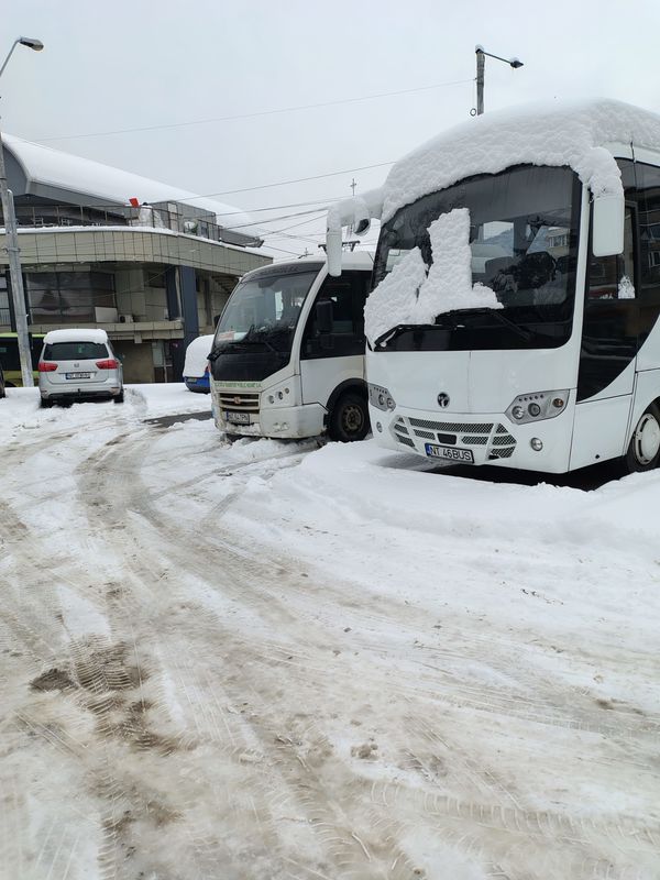 FOTO&VIDEO De ce nu au ajuns elevii navetiști, miercuri, la Piatra-Neamț?! 1 autogara autobuze 1